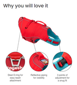 Surf N Turf Red Dog Life Jacket