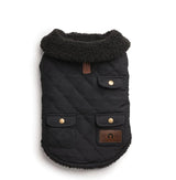 Quilted Shearling Dog Coat - Black