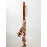Macramé Dog Leash with Leather Handle - Blush Rope